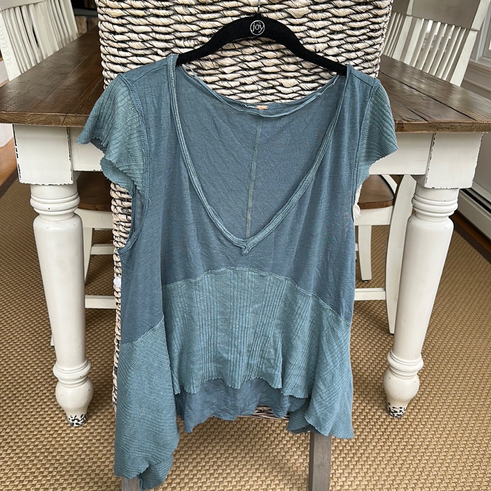 Free People Blue T-Shirt/Blouse | Free People